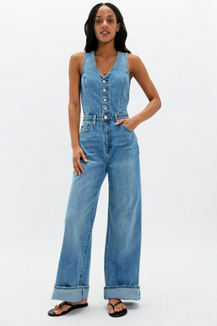 Levi's Denim Vest Wide-Leg Jumpsuit