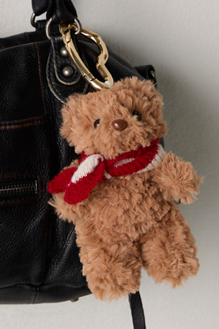 Fuzzy Bear Bag Charm by Free People in Brown