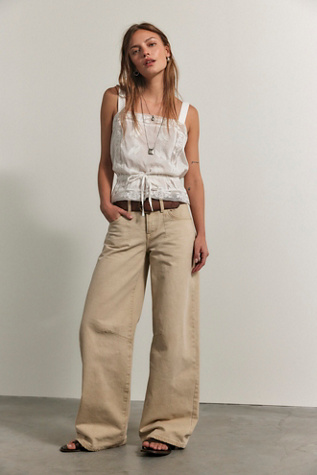 Wildflower Cross-Stitch Top at Free People in Ivory, Size: Medium