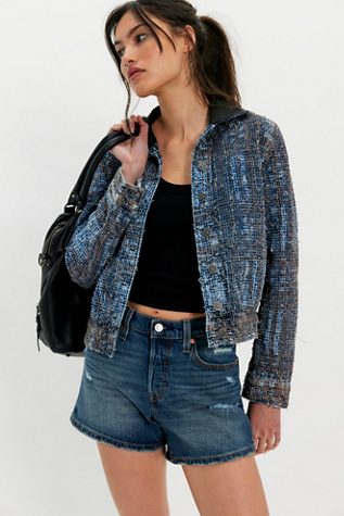 Levi's 501 Curve Shorts at Free People in Dark Wash, Size: 26