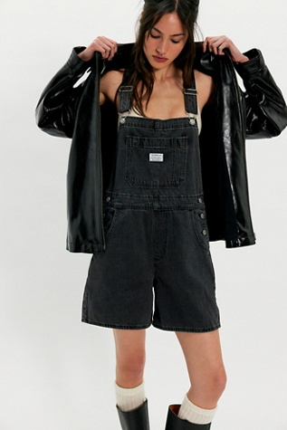 Levi's Utility Shortalls at Free People in Black, Size: XS