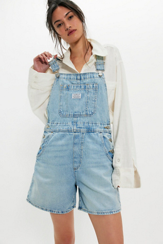 Levi's Utility Shortalls at Free People in Light Wash, Size: S
