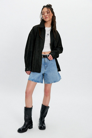 Levi's High-Rise Baggy Shorts at Free People in Light Wash, Size: 28