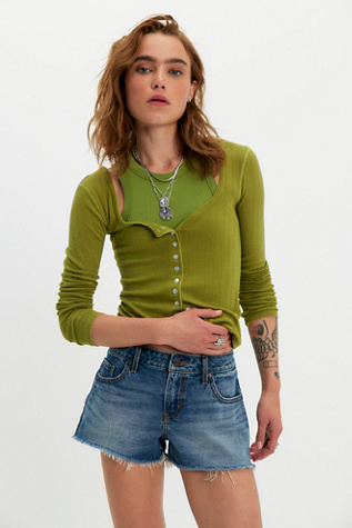 Levi's Low-Rise Shorts at Free People in Dark Wash, Size: 27