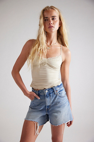 Levi's Ribcage Shorts at Free People in Light Wash, Size: 31