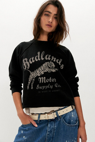 Original Retro Brand Badlands Motor Company Pullover at Free People in Black, Size: XS