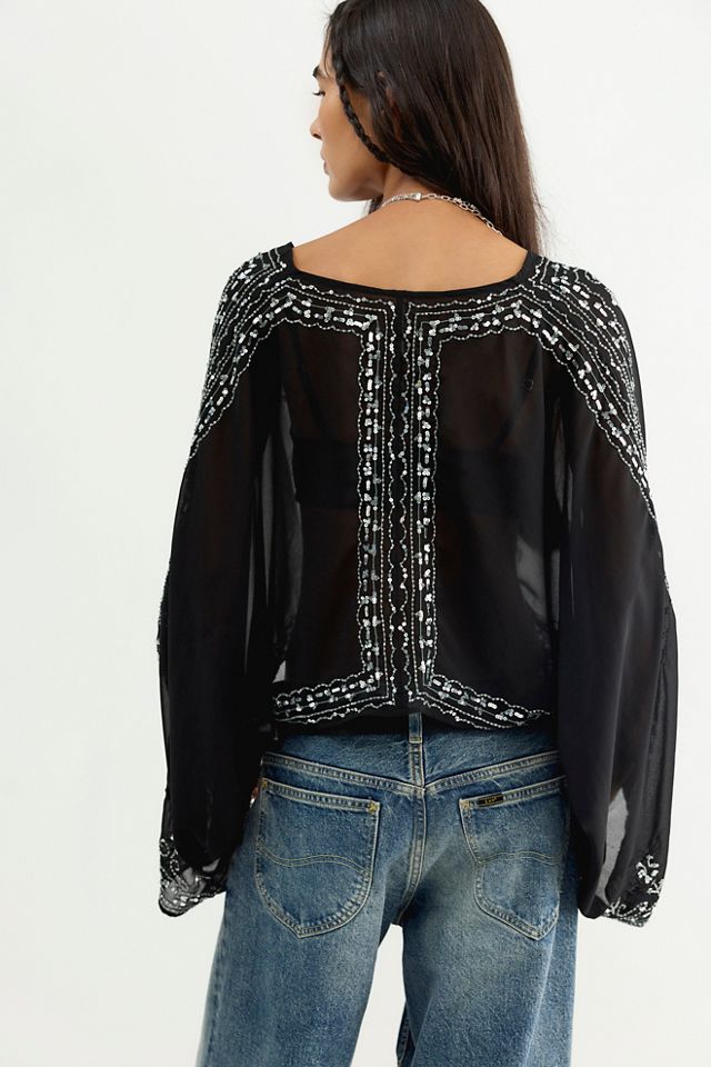Calla Embellished Cape Top #2
