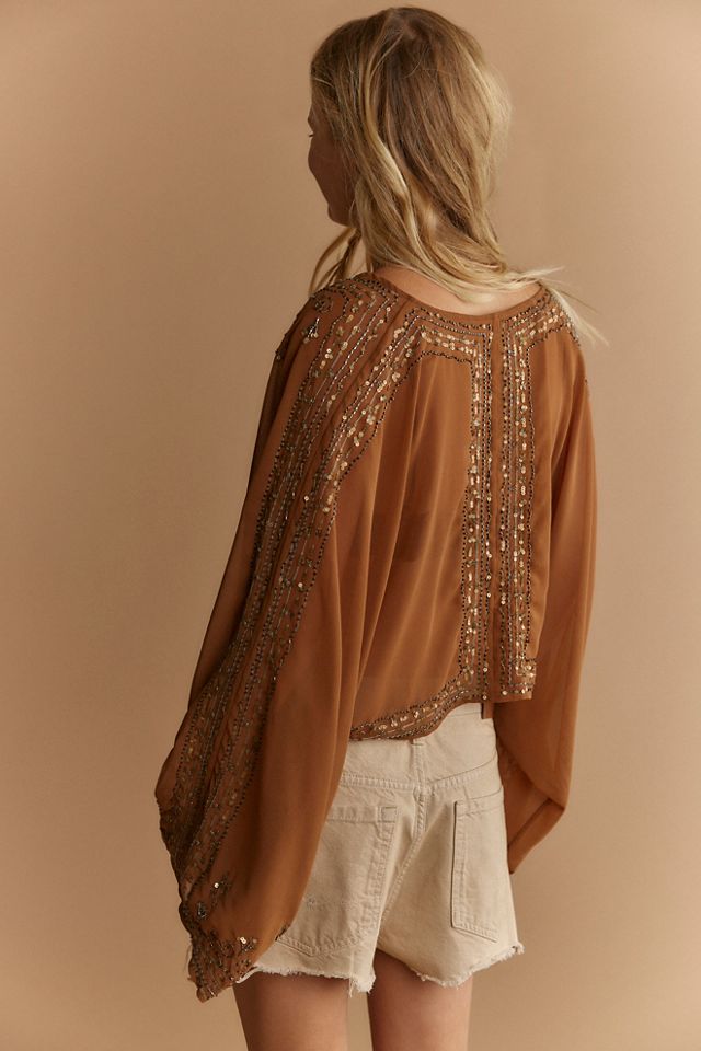 Calla Embellished Cape Top #1