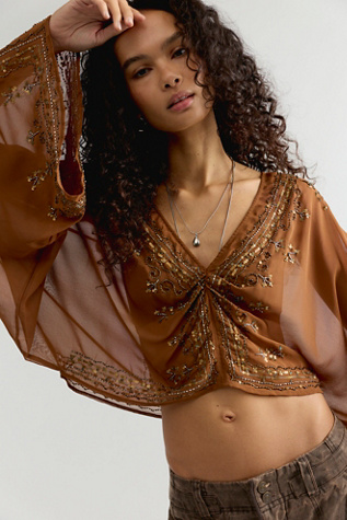 Calla Embellished Cape Top