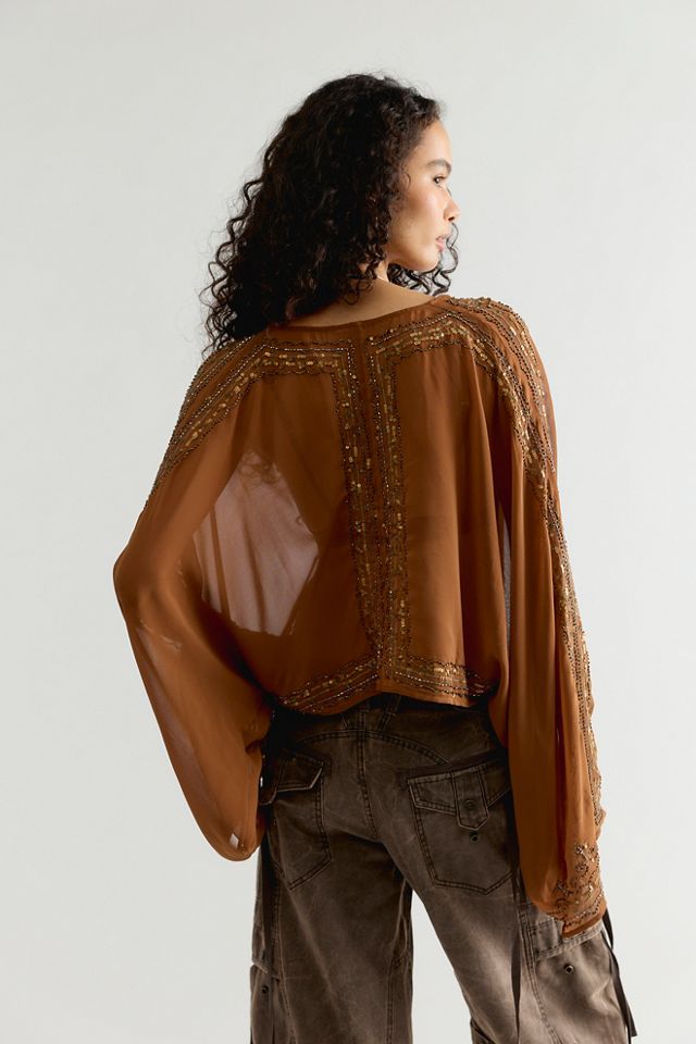 Calla Embellished Cape Top #2