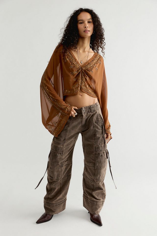 Calla Embellished Cape Top #3