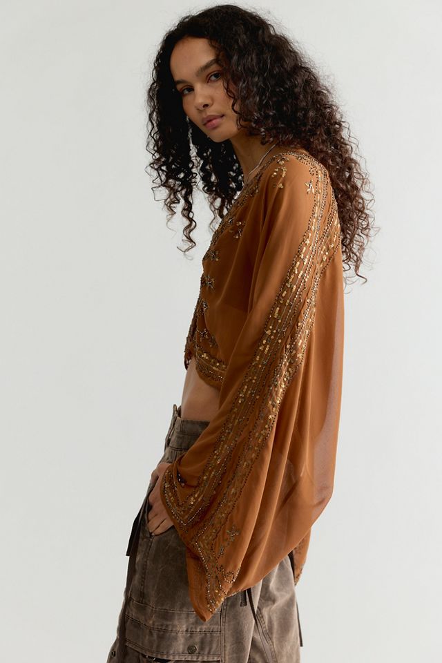 Calla Embellished Cape Top #1