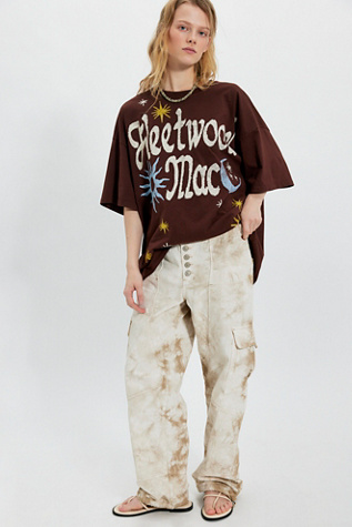 Daydreamer Fleetwood Mac Doodles Oversized Tee at Free People in Brown Combo
