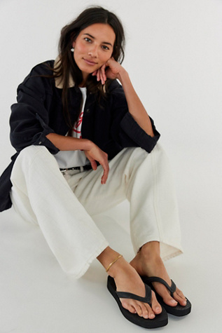 Sleepers Tapered Platform Flip Flops at Free People in Black, Size: EU 37