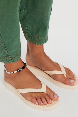 Sleepers Tapered Platform Flip Flops at Free People in Eggnog, Size: EU 38