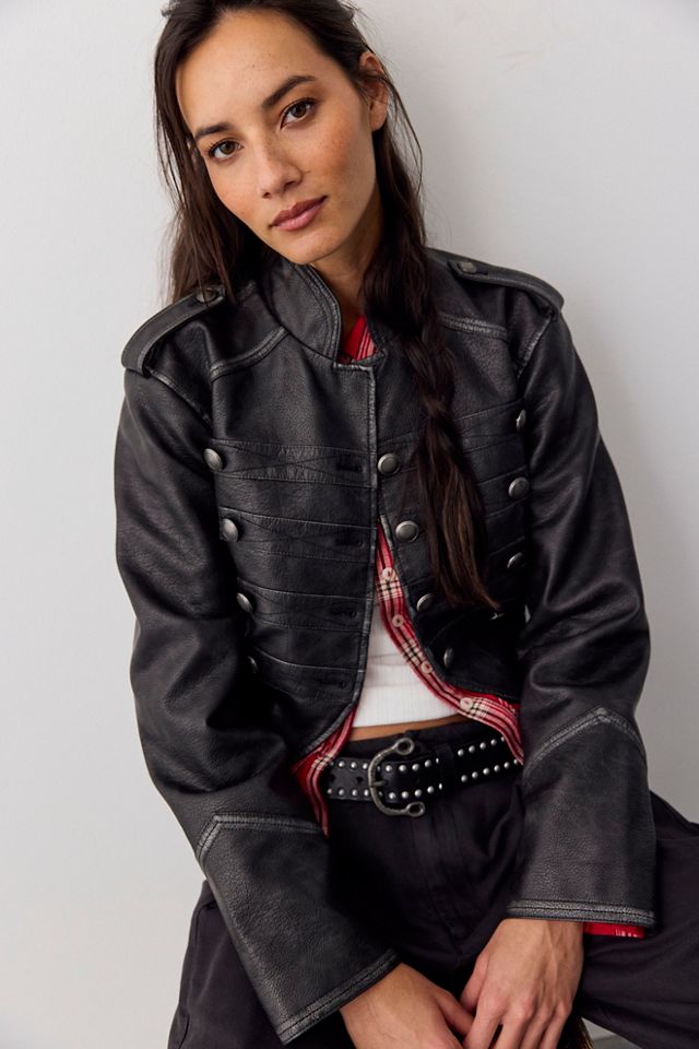 We The Free Ryland Vegan Leather Band Jacket #3