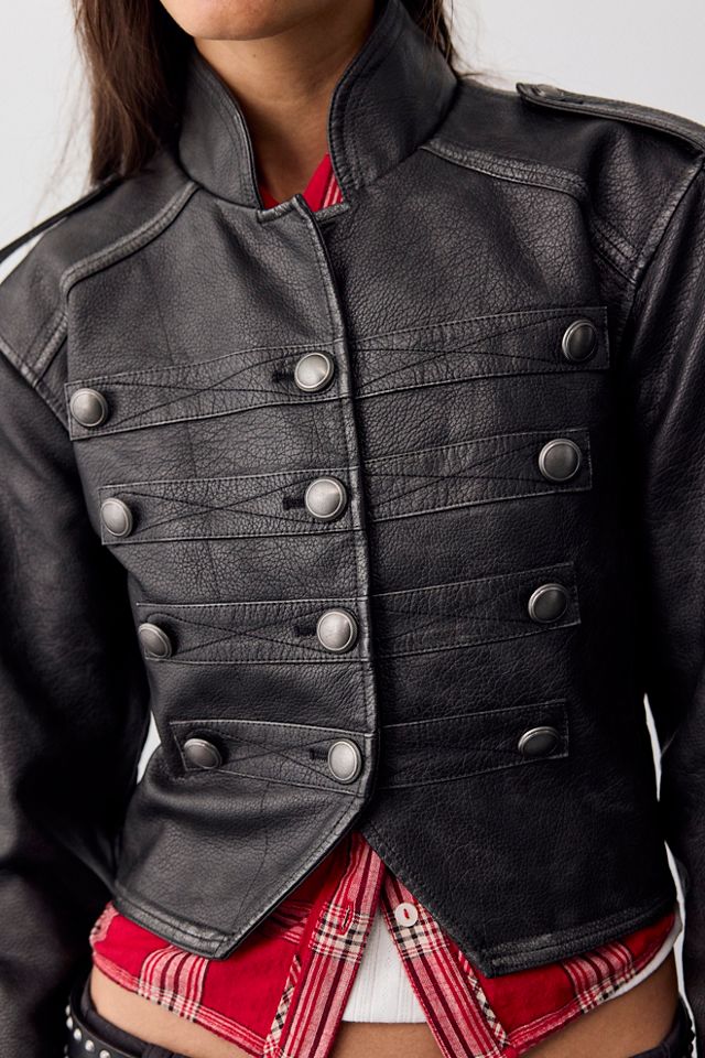 Ryland Vegan Leather Band Jacket | Free People