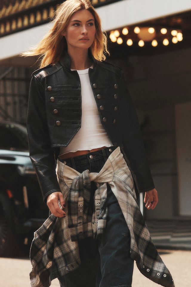 We The Free Ryland Vegan Leather Band Jacket #2