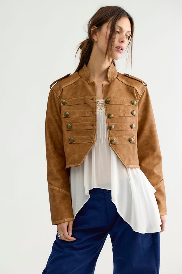 We The Free Ryland Vegan Leather Band Jacket #3