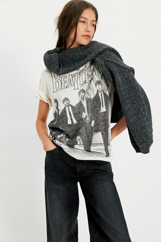 Junk Food The Beatles Vintage Tee by Junk Food Clothing at Free People in White, Size: S