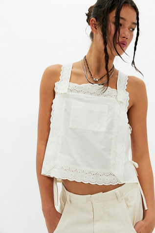 Carina Apron Tank Top by Free People in White, Size: M