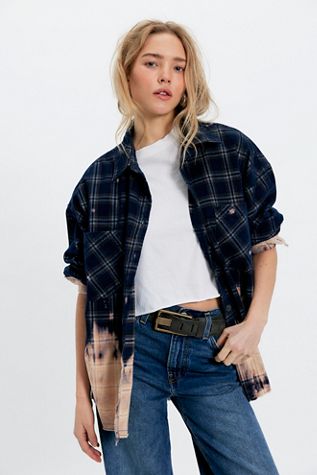 The Tales Chemise à boutons en velours côtelé à carreaux délavés