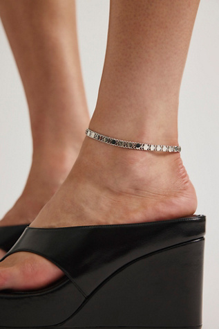 Everyday Gold Plated Anklet at Free People in Platinum Plated