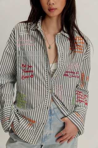 We The Free Summer Road Trip Button Down at Free People in Blue, Size: S