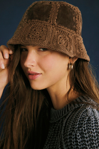 Cameron Suede Bucket Hat at Free People in Brown
