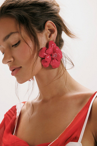 Rory Flower Earrings by Free People in Pink