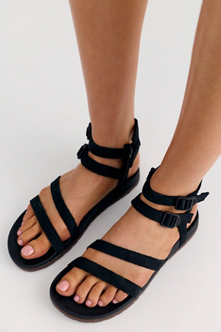 Chaco Lowdown Strappy High Sandals at Free People in Black, Size: US 7