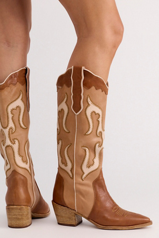 Alter Ego Tall Western Boots by Free People in Brown, Size: US 10