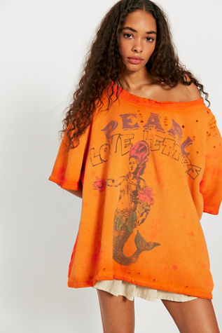 Magnolia Pearl Mermaid Love Letters Vetiver Sweatshirt at Free People in Orange