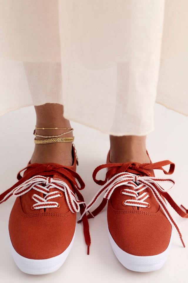 Baskets à lacets Keds Champion en toile à rayures universitaires