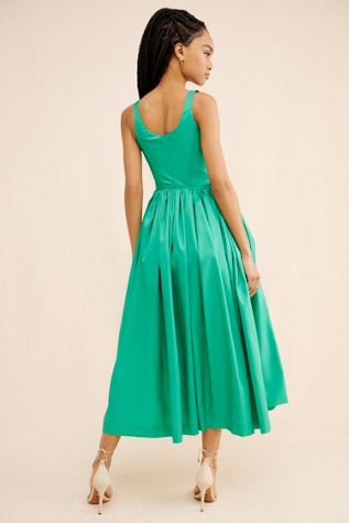 Kadiju Green Corset Midi Dress