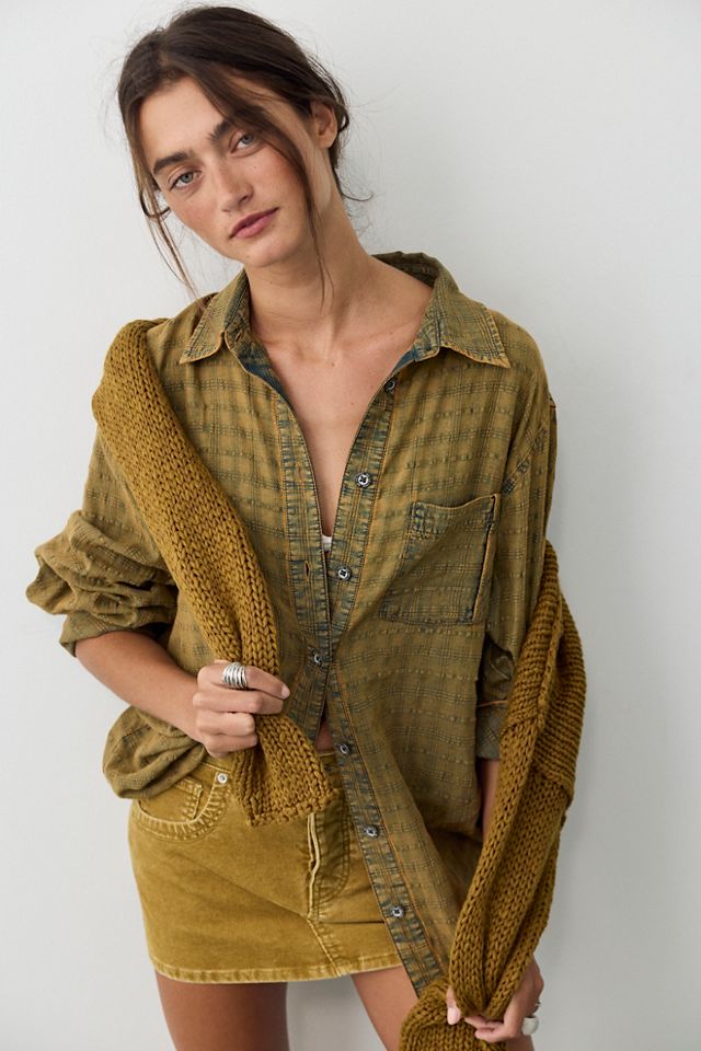 We The Free Sabine Indigo Dobby Button Down #2