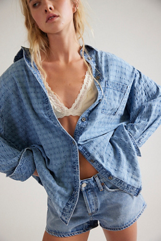 We The Free Sabine Indigo Dobby Button Down