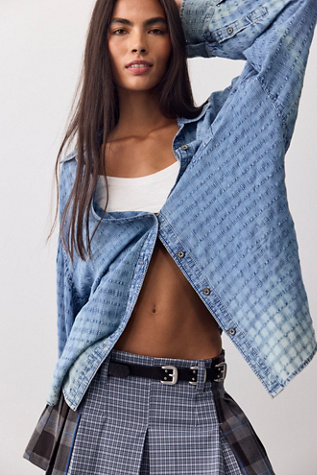 We The Free Chemise à Boutons en Dobby Indigo Sabine