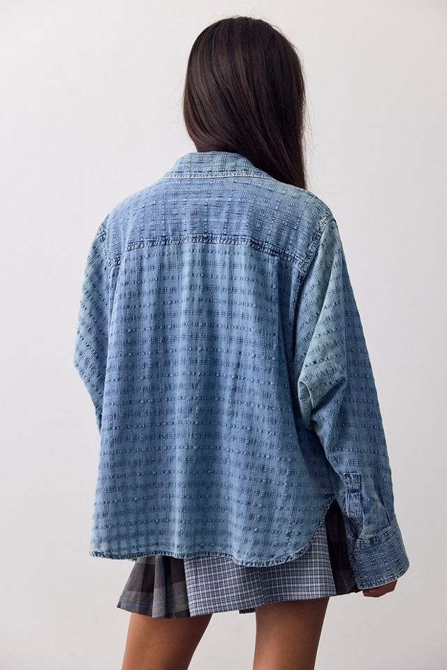 We The Free Sabine Indigo Dobby Button Down #1