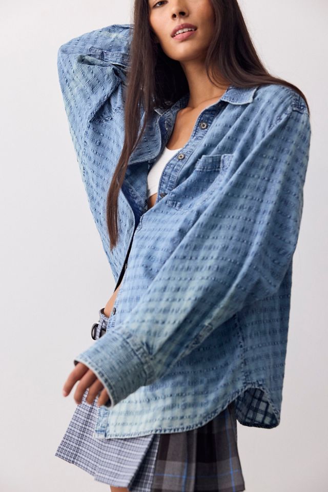 We The Free Sabine Indigo Dobby Button Down #2