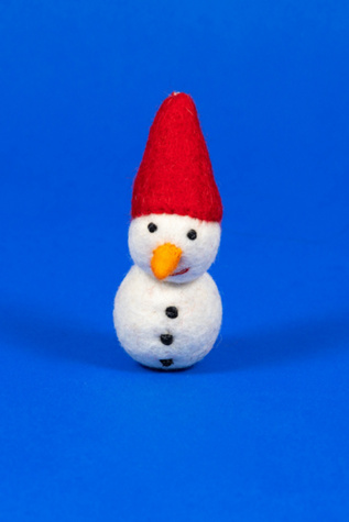 Ware of the Dog Wool Snowman Cat Toy