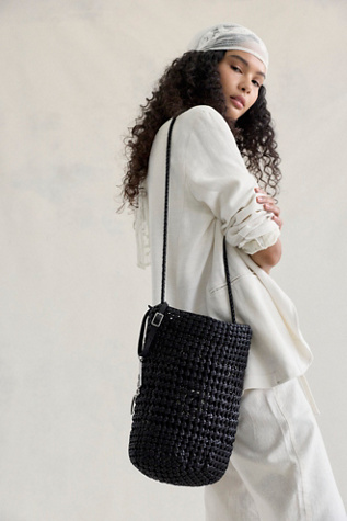 We The Free Woven Bucket Bag at Free People in Black