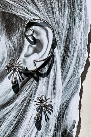 Krystal Earring + Cuff Set by Free People in Silver