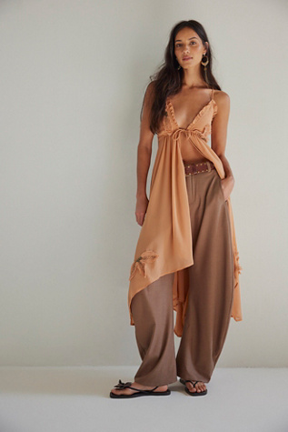 Harlow Embellished Maxi Top by Free People in Orange, Size: XS