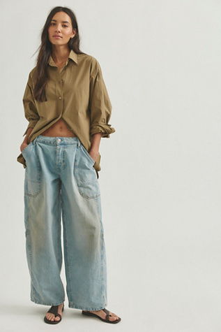 We The Free Darcy Baggy Jeans at Free People in Light Wash, Size: 27 S