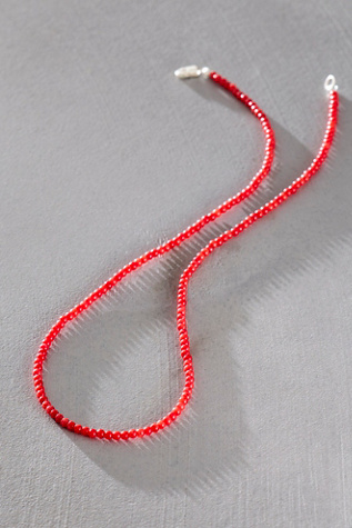 Takara Single Strand Semiprecious Stone Necklace at Free People in Red Coral