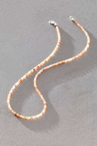 Takara Single Strand Semiprecious Stone Necklace at Free People in Pink