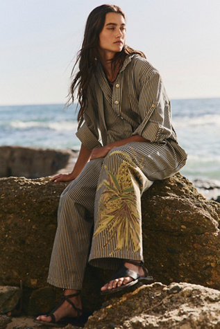 We The Free Tiki Railroad Jumpsuit at Free People in Golden Haze Combo, Size: Medium