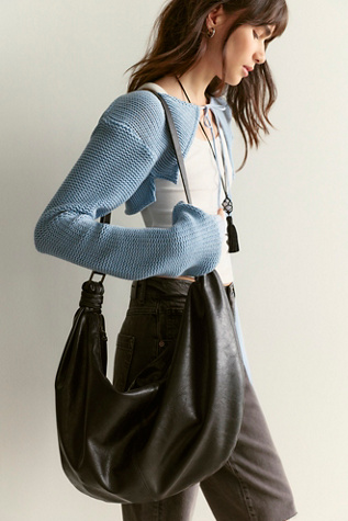 Vegan Slouch Bag by Free People in Black