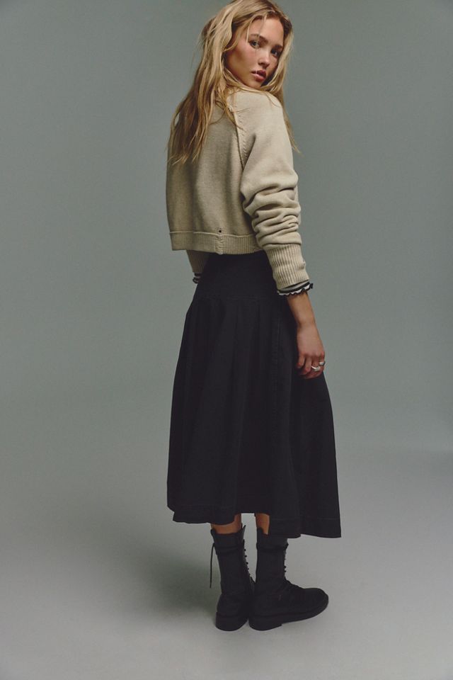 We The Free Skipper Pleated Chino Midi Skirt #1
